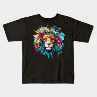 painted Lion Faces Kids T-Shirt